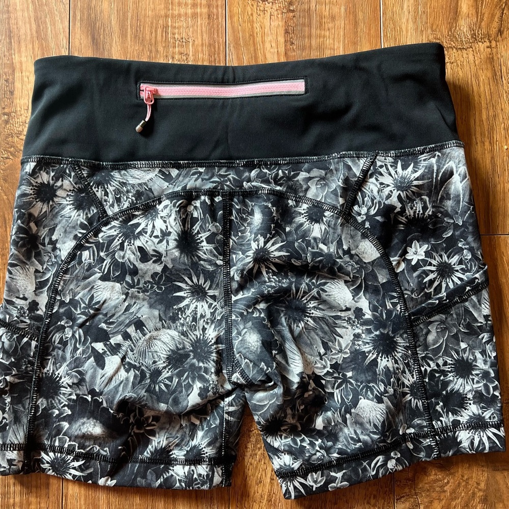 Lululemon biker shorts sunflowers